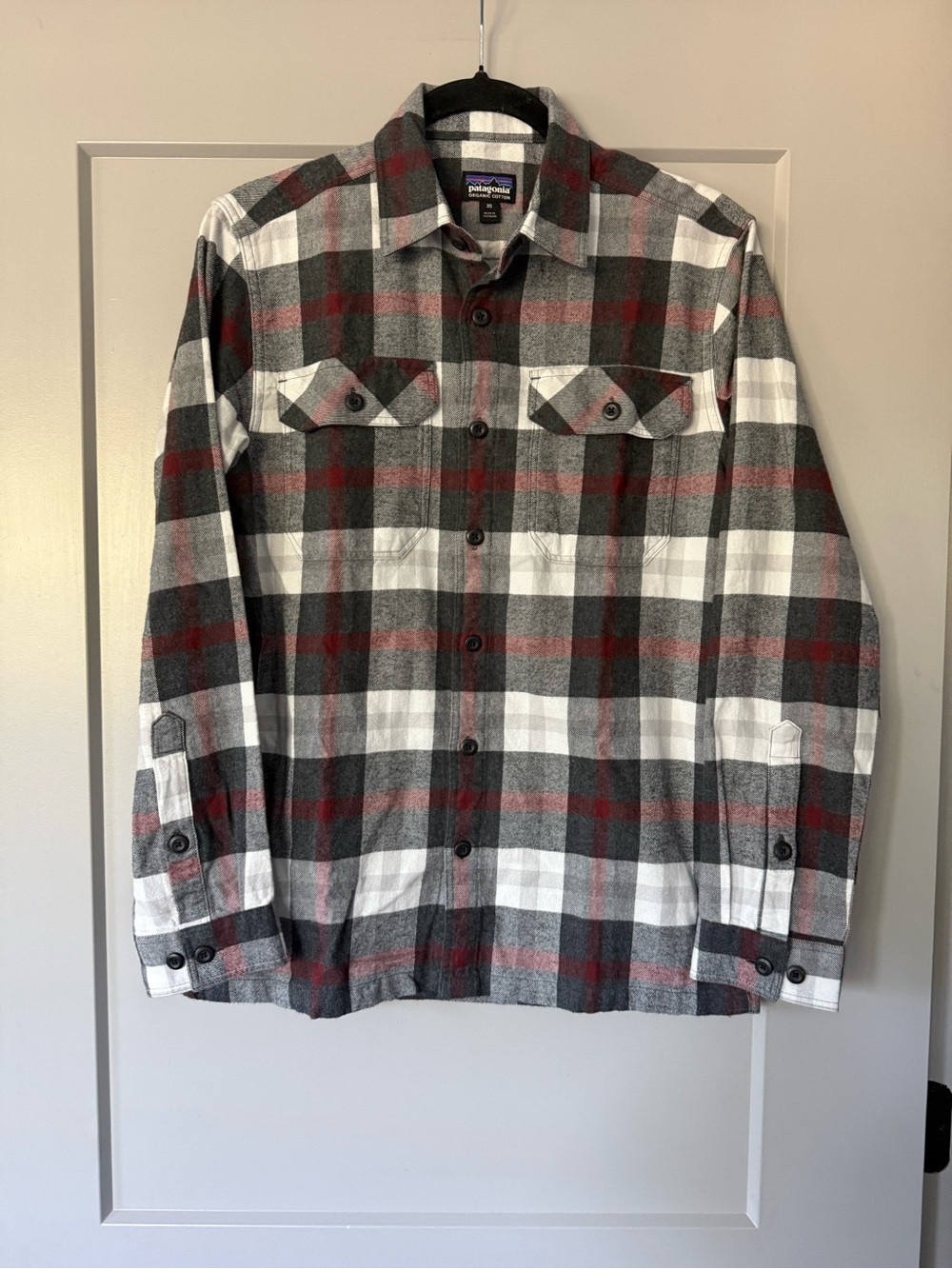 Patagonia Long-Sleeved Fjord Flannel Shirt Plaid Organic Cotton Size XS